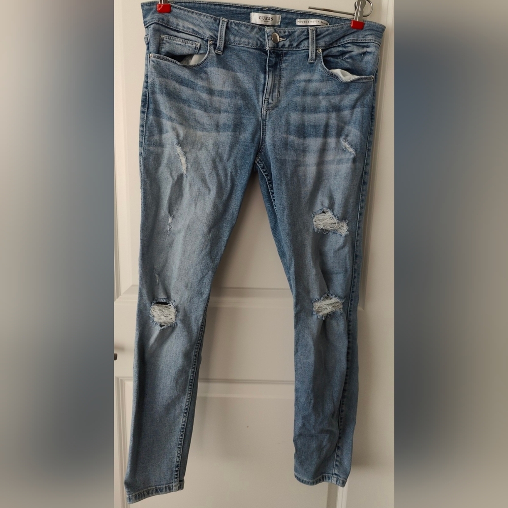 Guess Power Stretch Skinny Ripped Jeans